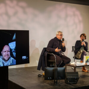 Witold Szablowski en direct de Pologne, Hervé Brusini et Ewa Lazaruk © Hervé Véronese / Centre Pompidou