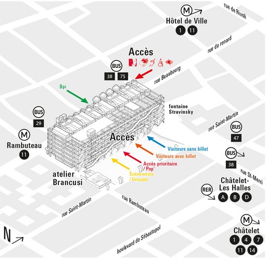 Plan d'accès Centre Pompidou